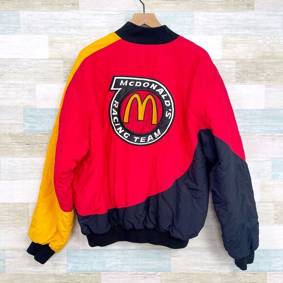 Vintage 90s Nascar Bill Elliott McDonalds Kudzu Racing Jacket Red Black Mens XL - Picture 6 of 11